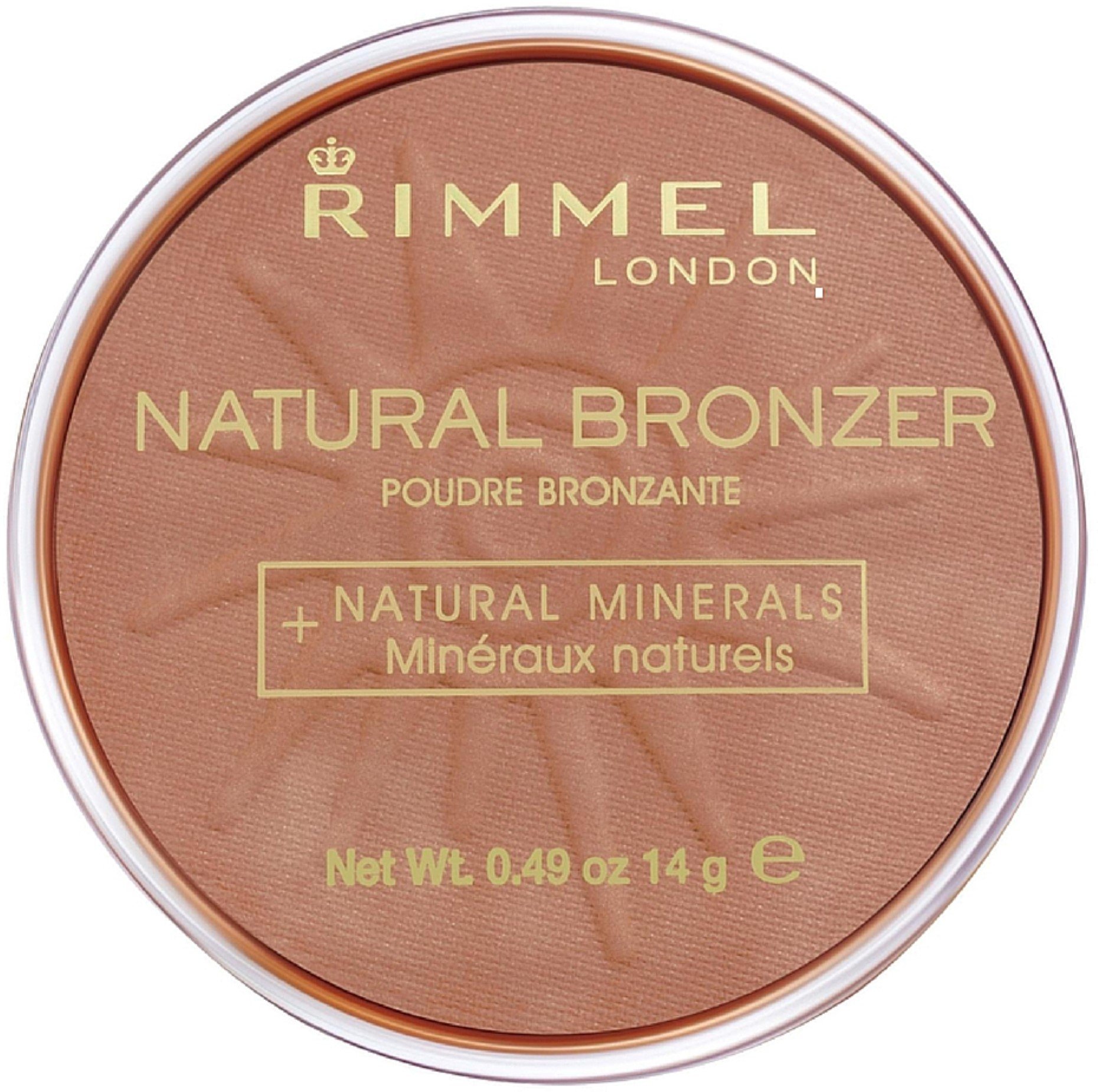 Rimmel London Natural Bronzer Sun Dance 027 - 0.49 oz (Pack of 4) - Matte Bronzing Powder for Sun-Kissed Glow, Face Contouring & Warm Weather Makeup