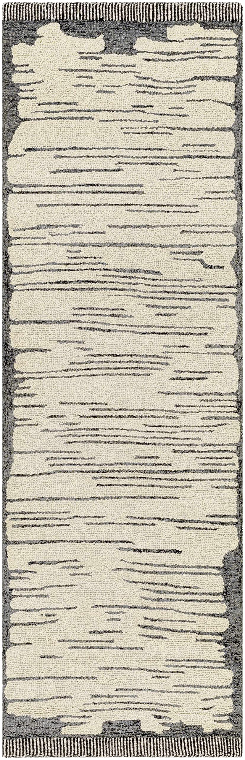 Hauteloom Tapas Wool Area Rug for Living Room & Bedroom - Soft & Durable 9' x 12' - Black, Gray, Beige - Perfect for Cozy Home Decor & High-Traffic Areas