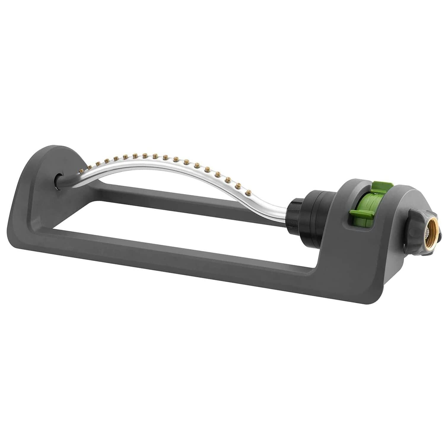 EC.TEAK 18 Hole Brass Nozzle Oscillating Sprinkler - 3600 sq.ft Coverage, Adjustable Water Flow, Durable Metal Base for Lawn, Garden & Yard Irrigation (Grey)