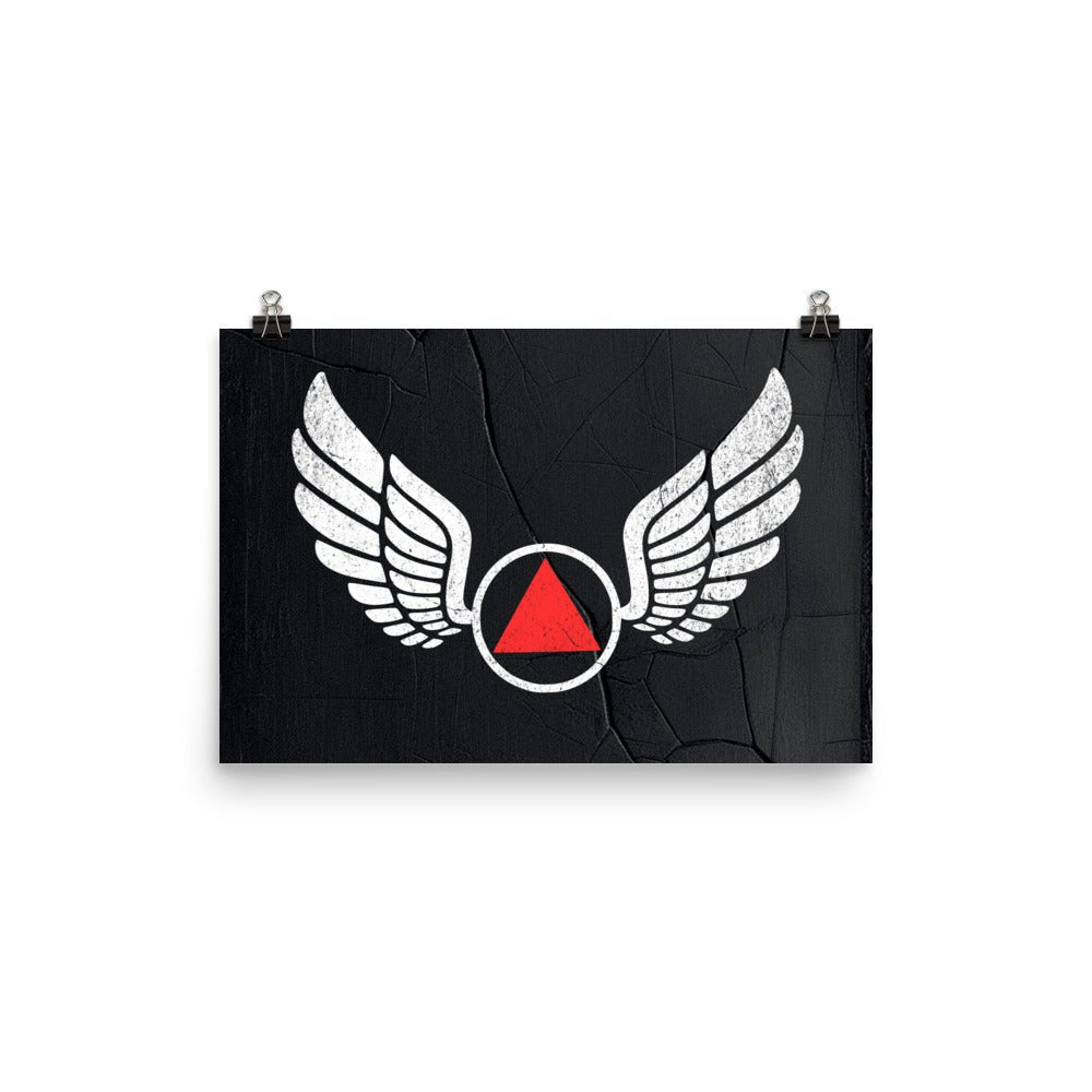 Wings of Recovery Motivational Poster - Red Triangle Edition for Home, Office & Gym Decor