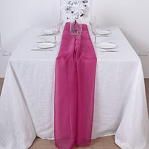 Fuchsia Chiffon Table Runner 22x80 Inch - Wedding & Party Decor