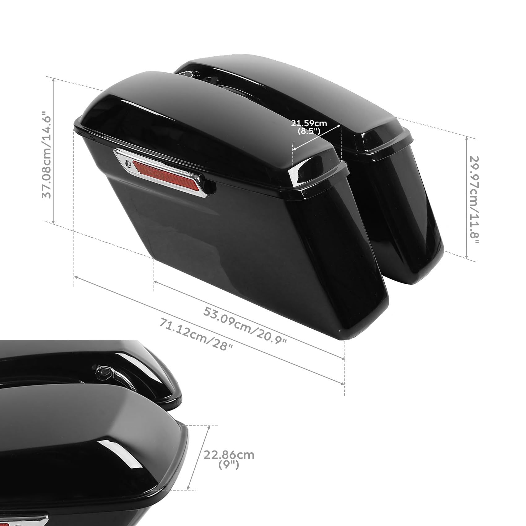 Premium TCMT Hard Saddlebags with Carpet Liners & Conversion Brackets - Compatible with Harley Softail 1984-2017 (Excluding Slim & Deuce Models) - Durable Motorcycle Storage for Long Rides & Road Trips