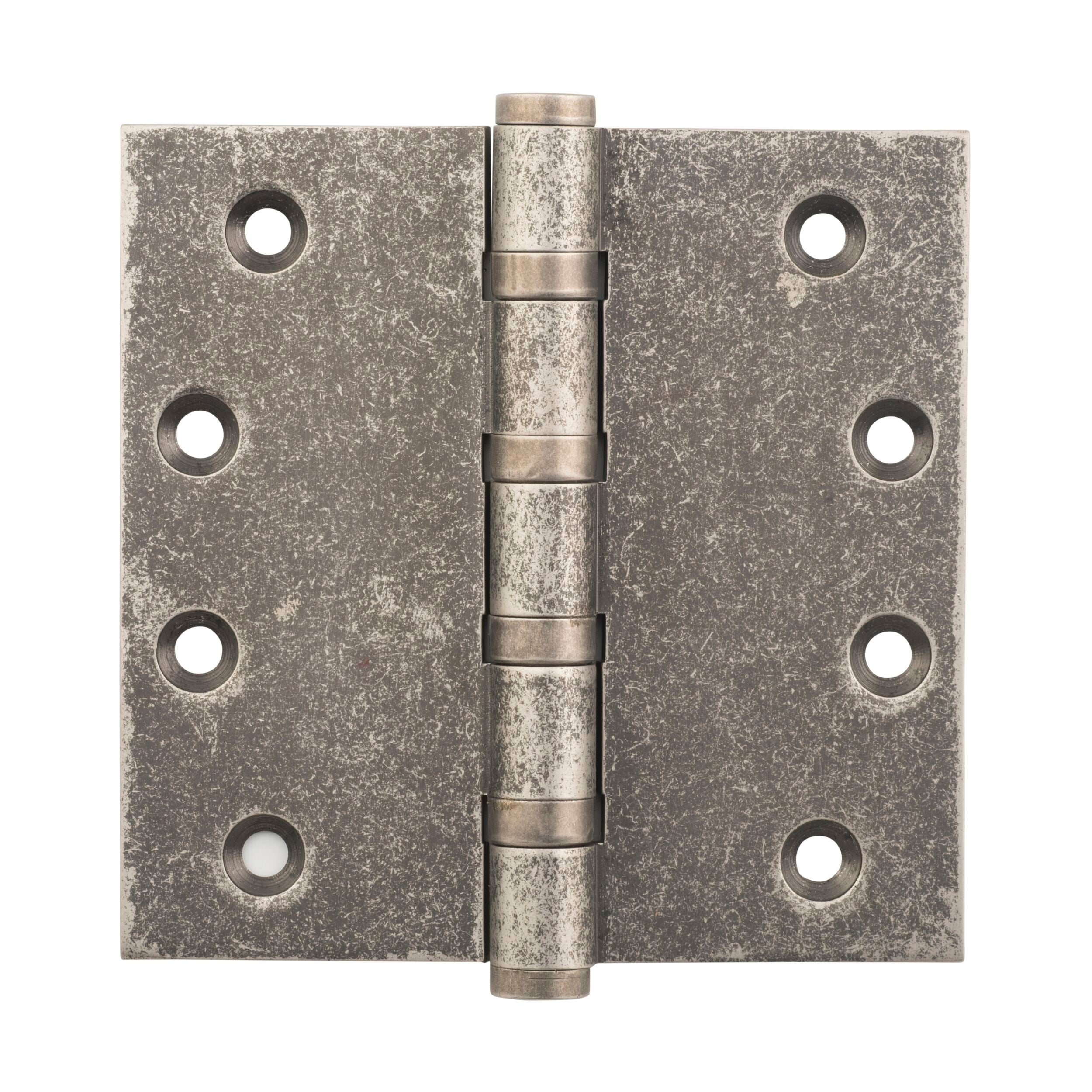 2514 Hinge Ball Bearing Rumbled Nickel 100x100mm - Smooth Cabinet Door Hinges for Kitchen, Bathroom & Furniture Installation