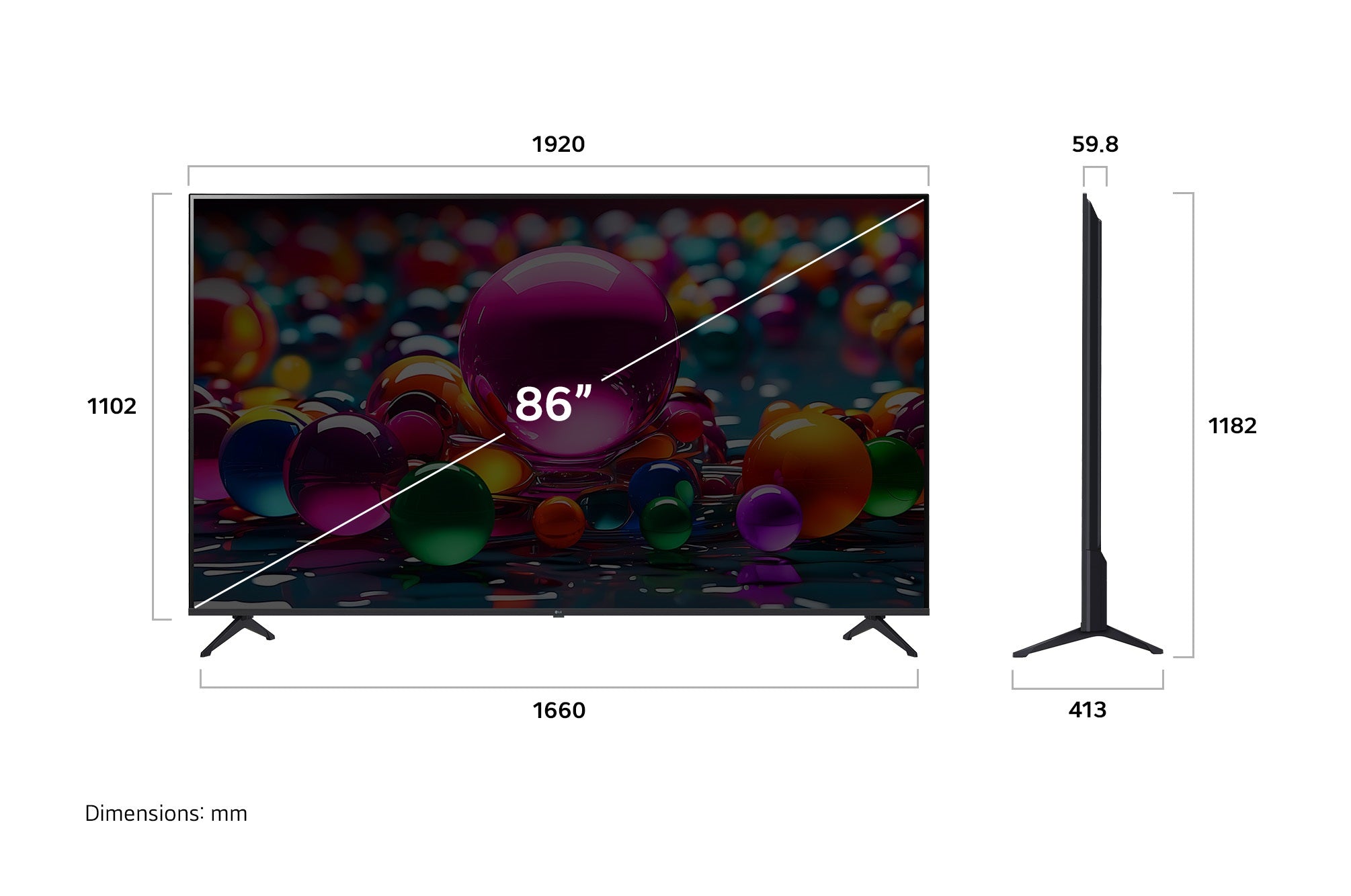 86UA8450PSA 86 Inch UHD 4K Smart LED TV with Free Wall Mount - Perfect for Home Theater, Gaming & Streaming Entertainment