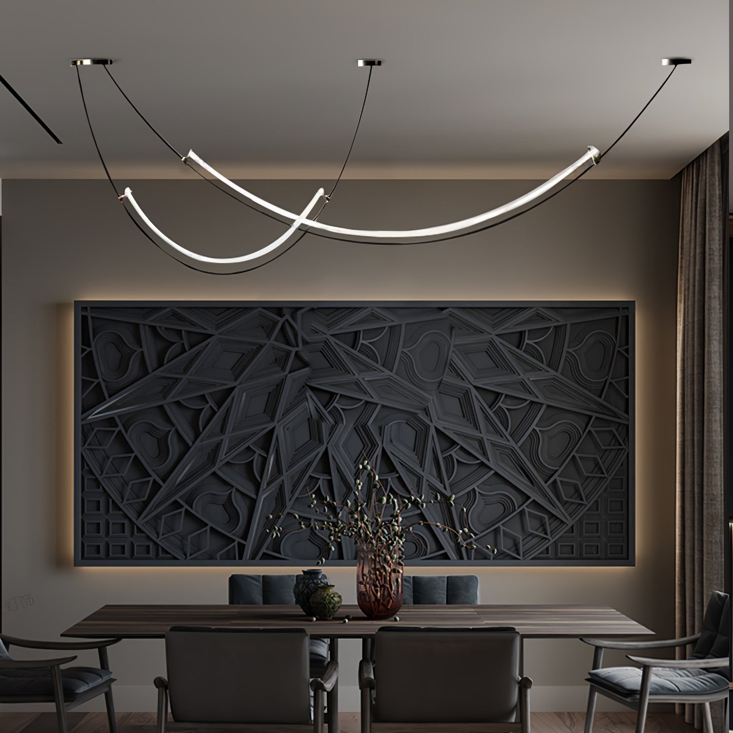 Stylish Neon Pendant Light - Modern LED Hanging Lamp for Bedroom, Living Room & Bar Decor - Dimmable Ambient Lighting for Home & Commercial Spaces