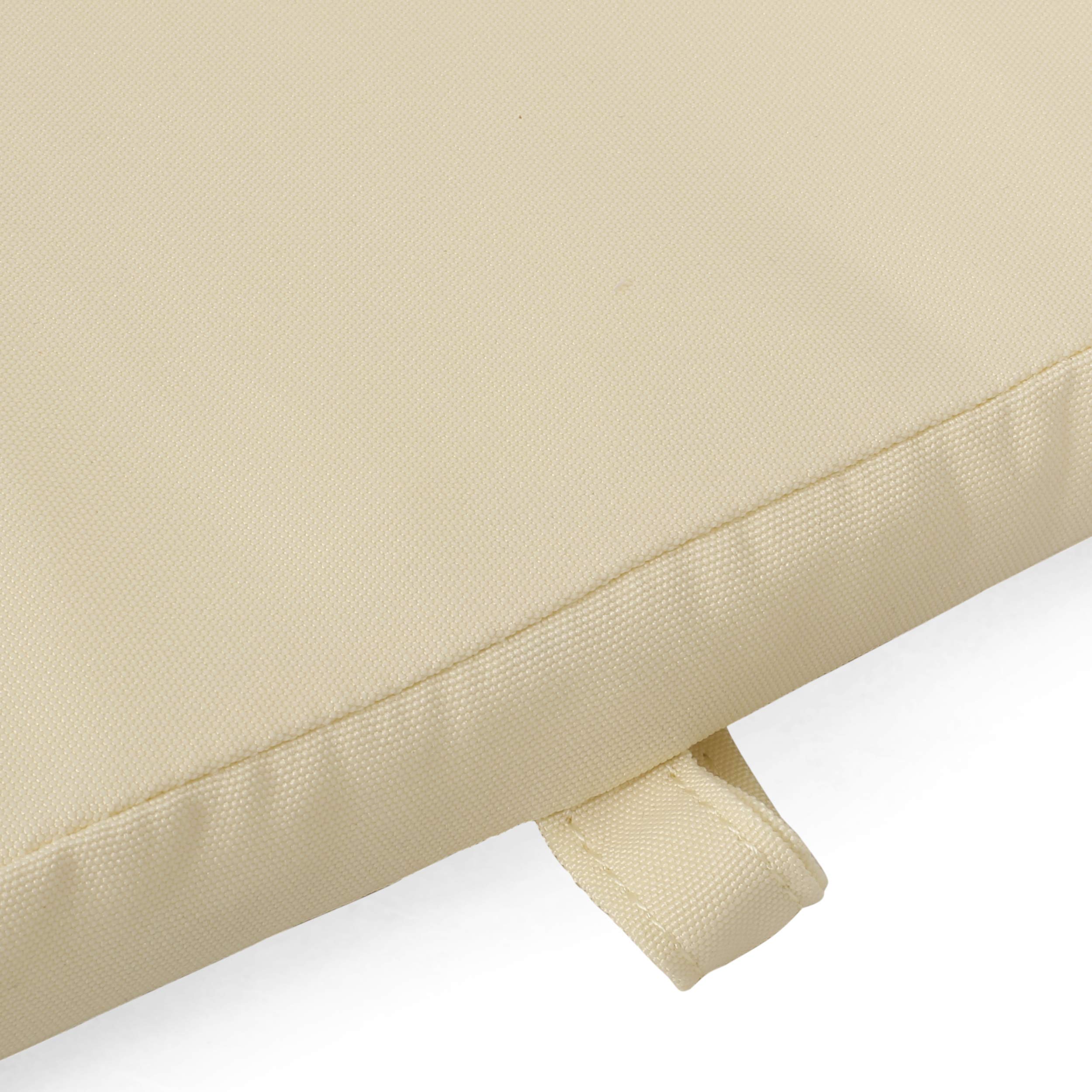 Christopher Knight Home Caspar Outdoor Water Resistant Chaise Lounge Cushions - Beige - Weatherproof Patio Furniture Cushions for Poolside, Deck, and Garden Relaxation