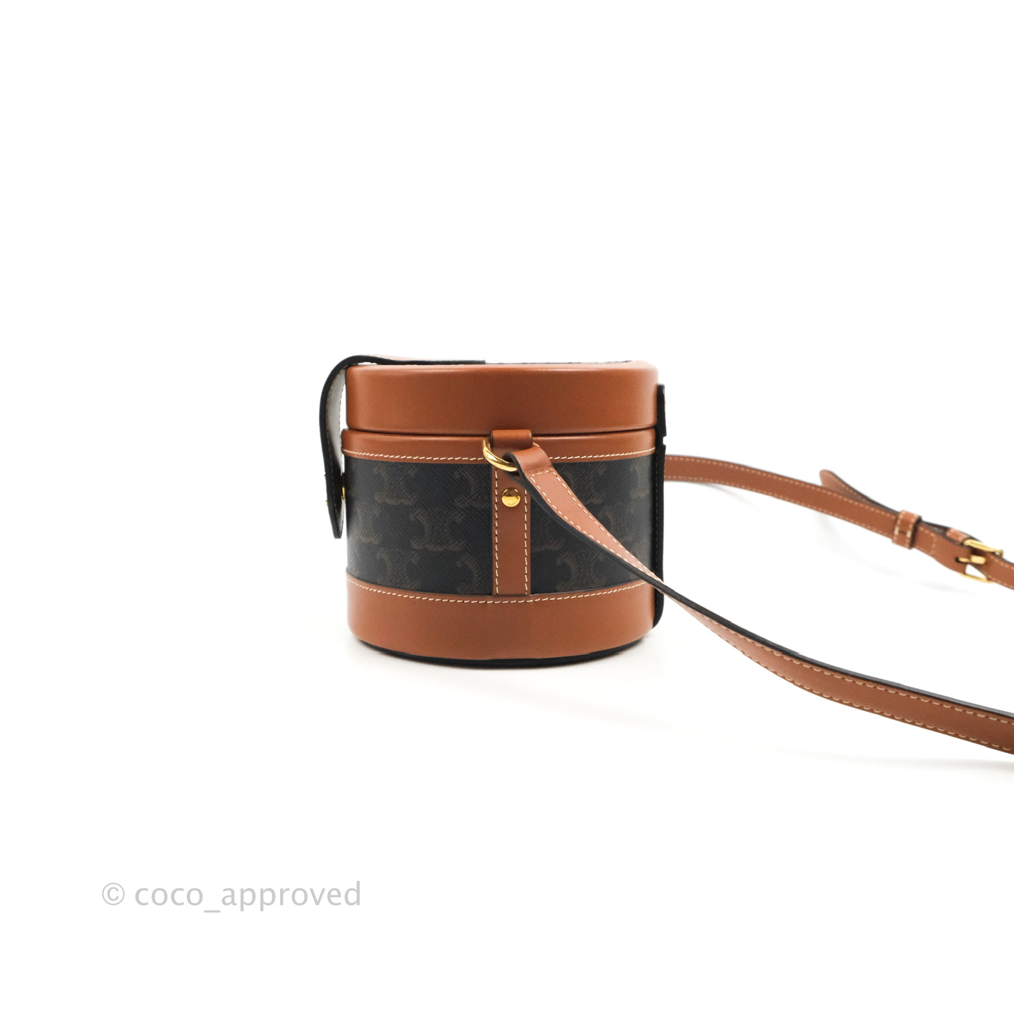 Celine Small Tambour Triomphe Canvas Shoulder Bag - Luxury Designer Handbag for Women | Perfect for Work, Travel & Everyday Use