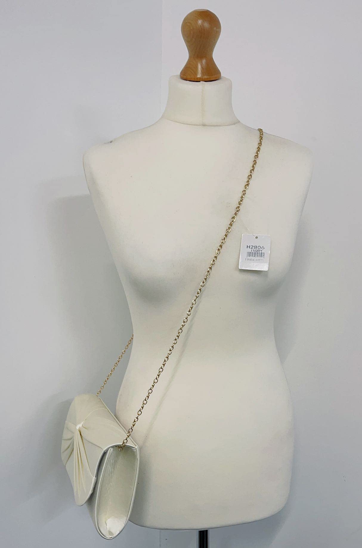 LeahWard Women's Satin Bow Clutch Purse - Elegant Crossbody Bag for Evening Parties, Weddings & Special Occasions