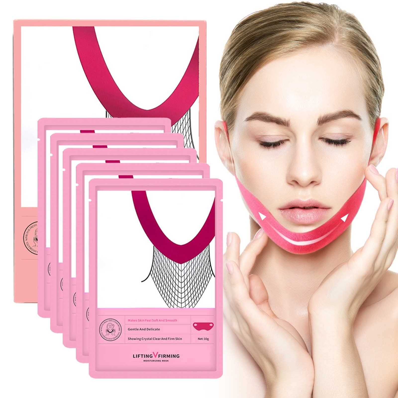 V Line Shaping Face Double Chin Reducer - Hydrogel Collagen Lifting Sheet with Aloe for Anti-Aging & Wrinkle Reduction | Slimming & Firming Face Mask (10ml) | Perfect for Daily Skincare & Contouring