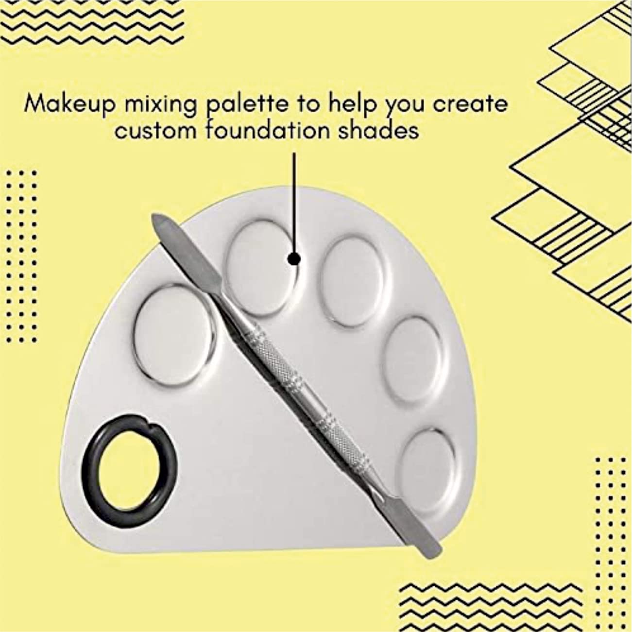 Professional Round Steel Makeup Palette with Spatula - Perfect for Mixing & Blending Creams & Powders | Achieve Flawless Makeup Looks | Ideal for Makeup Artists & Beauty Enthusiasts | Great for Studio, Home Use & Travel | Pack of 1