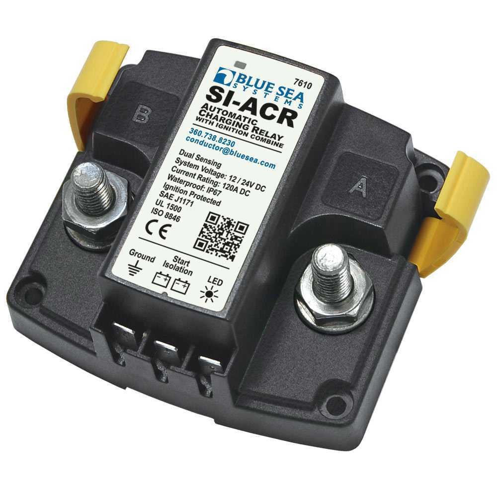 Blue Sea 7610 120 Amp SI-Series Automatic Charging Relay for Marine & RV Battery Systems - Dual Battery Isolator for Boats, Yachts, Campers & Off-Grid Power Solutions