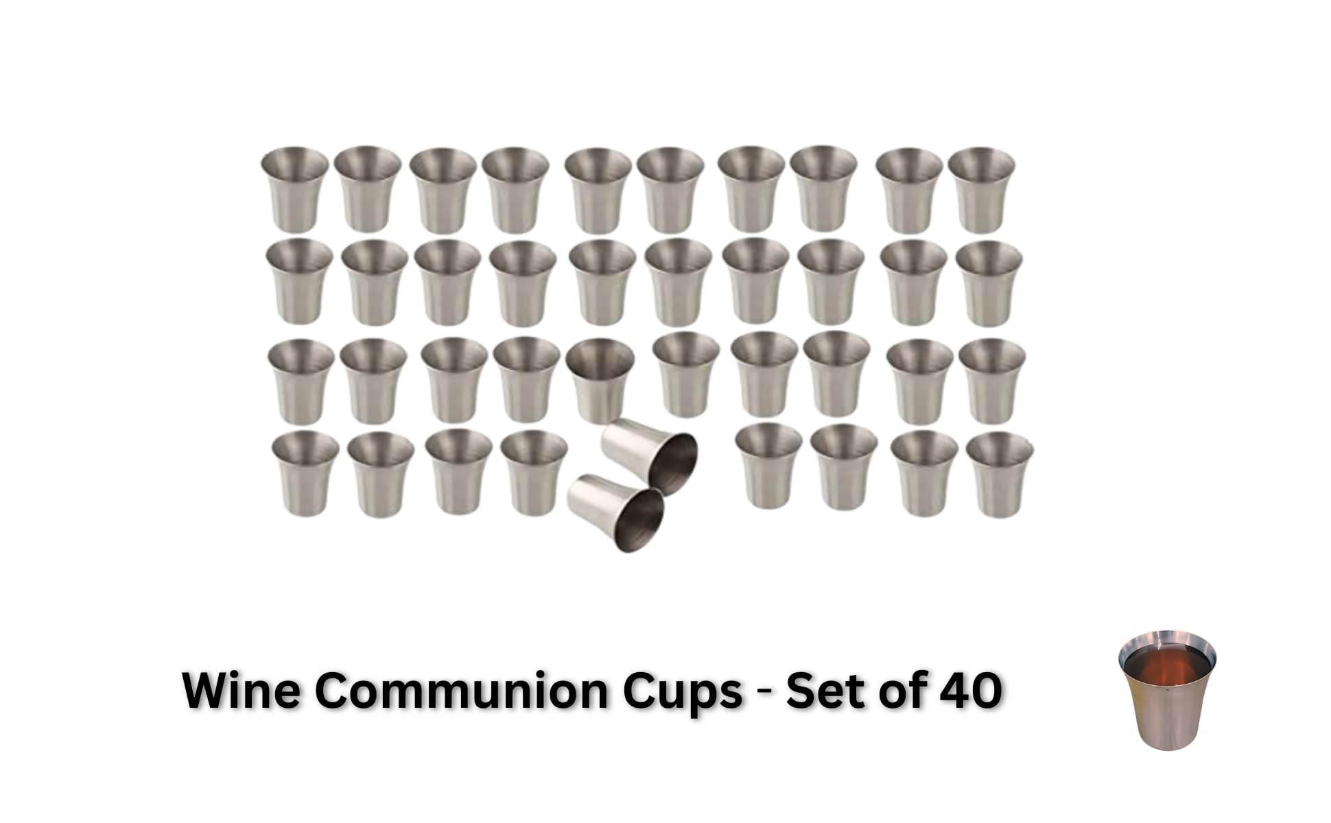 Stackable Communion Ware Set - 2 Stainless Steel Communion Trays with Covers & 2 Bread Plates with Covers, Includes 80 Cups | Perfect for Church Services, Weddings & Religious Ceremonies | Durable & Elegant Silver Finish