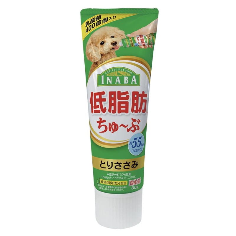 Inaba Wan Chu Ru Tube Chicken Fillet Wet Dog Treats 80g - Grain-Free, High-Protein Soft Snacks for Small & Large Dogs - Perfect for Training Rewards, Travel & Daily Treats