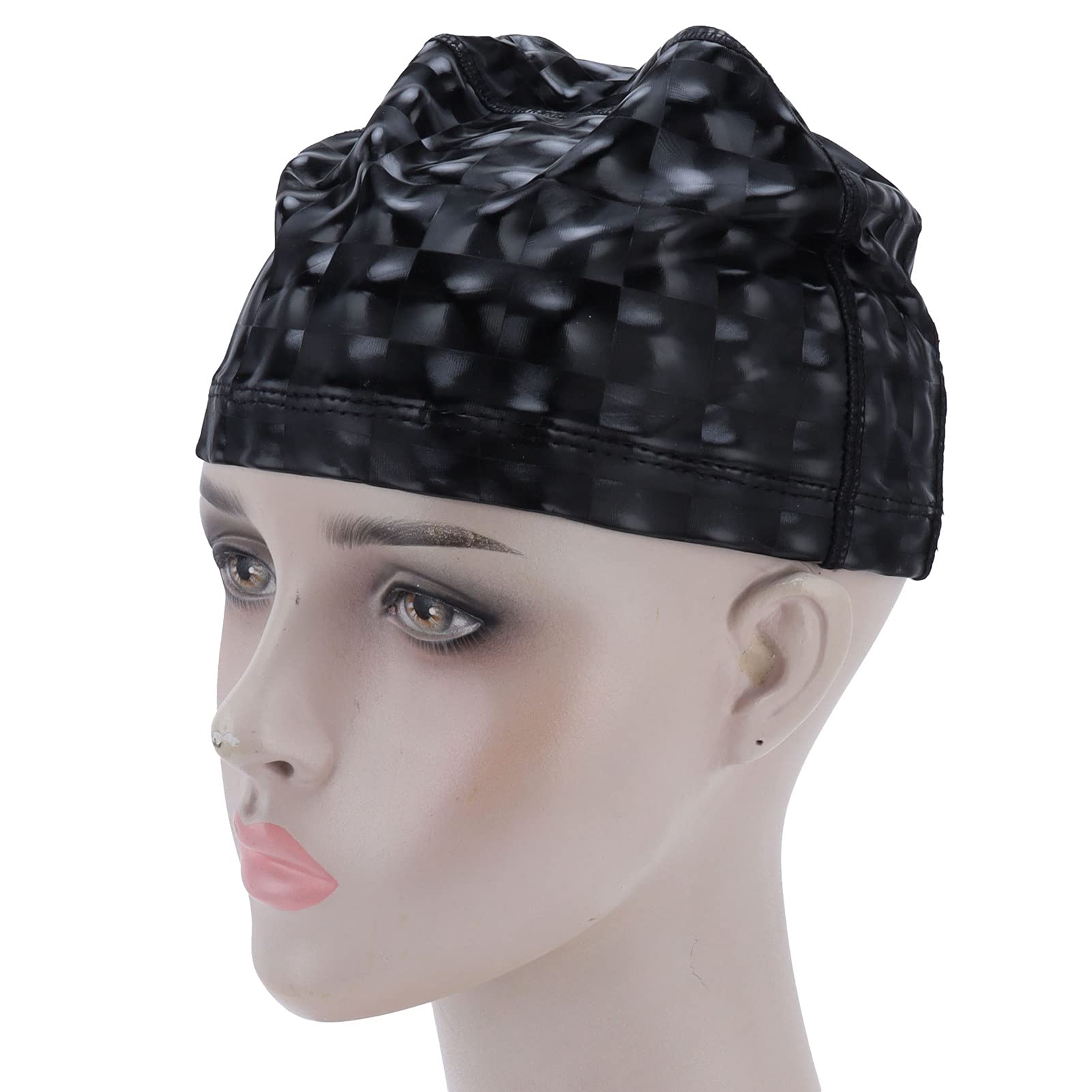 **Bright Color Waterproof PU Swim Caps for Women, Men & Kids - High Elasticity Long Hair Swimming Hat with Comfortable Ear Protection - Ideal for Hot Springs, Swimming Pools & Bathing**