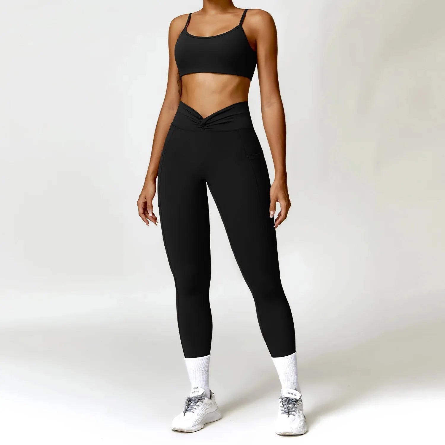 Premium 2-Piece Women's Yoga Set - High Waist Shorts & Sport Bra Workout Outfits | Tracksuit & Leggings for Gym, Fitness & Yoga | Perfect for Home Exercise, Studio Classes & Active Lifestyle