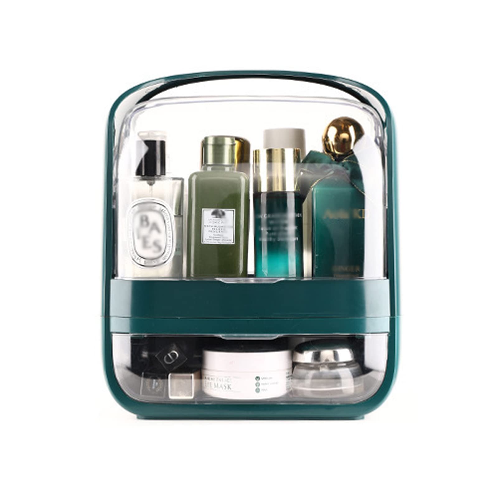 XYXH Large Makeup Organizer with Lid - 12 Cosmetic Storage Drawers, Portable Dustproof & Waterproof Beauty Case | Perfect for Bathroom Vanity, Dresser Organization & Travel Skincare Storage