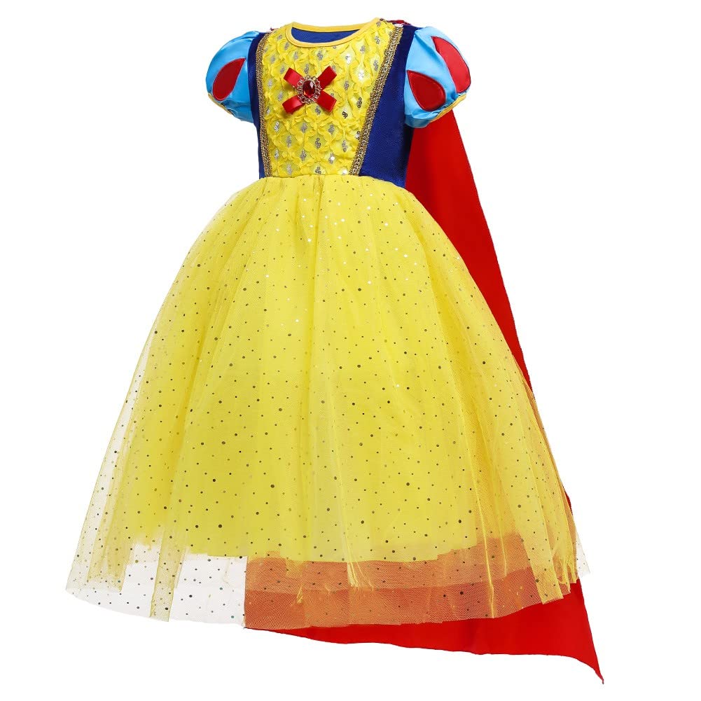 Snow White Princess Costume for Girls - Elegant Birthday Dress, Halloween & Christmas Party Outfit with Accessories | Perfect for Cosplay, Dress-Up, and Special Occasions