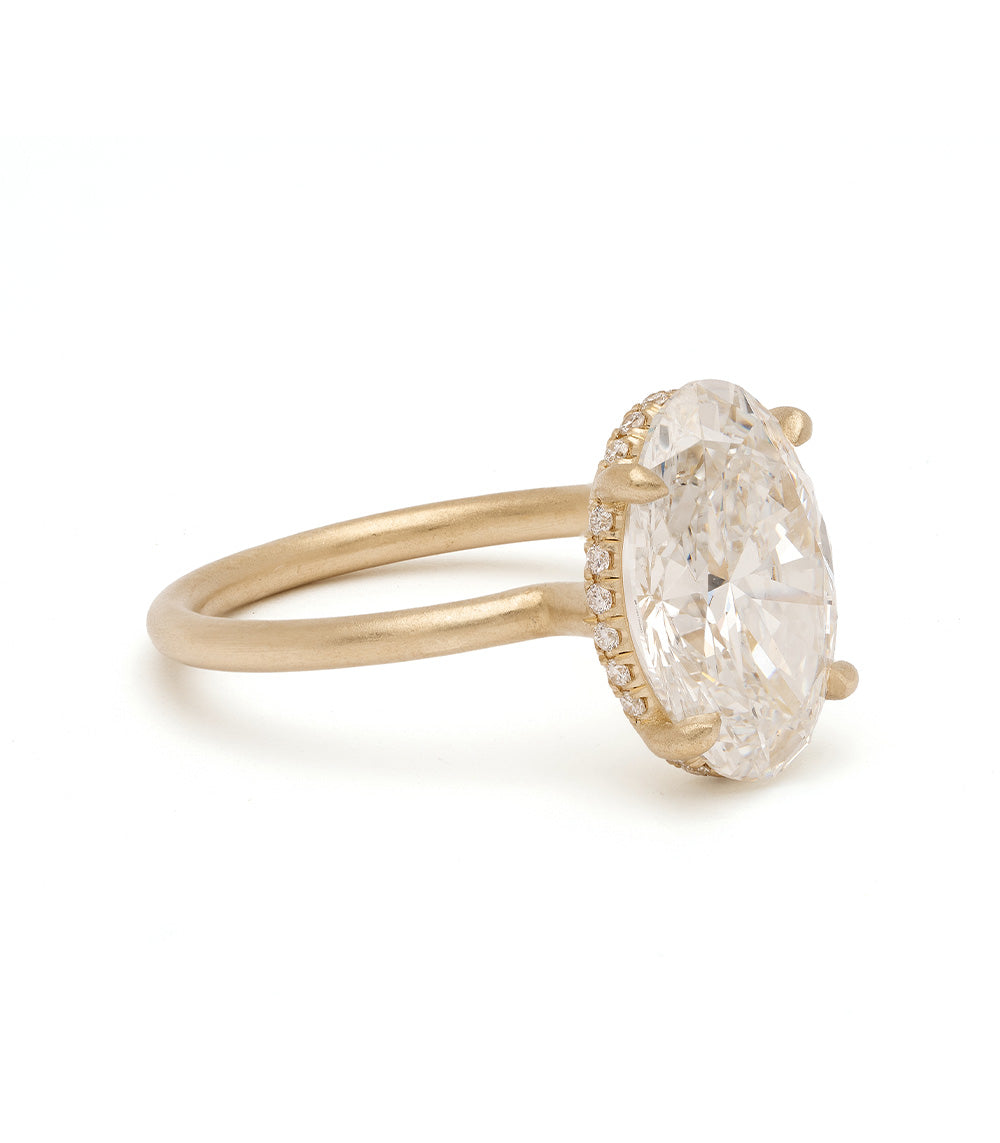 4Ct Billie Matte Oval Diamond Engagement Ring - Elegant Wedding Band for Proposals & Anniversaries