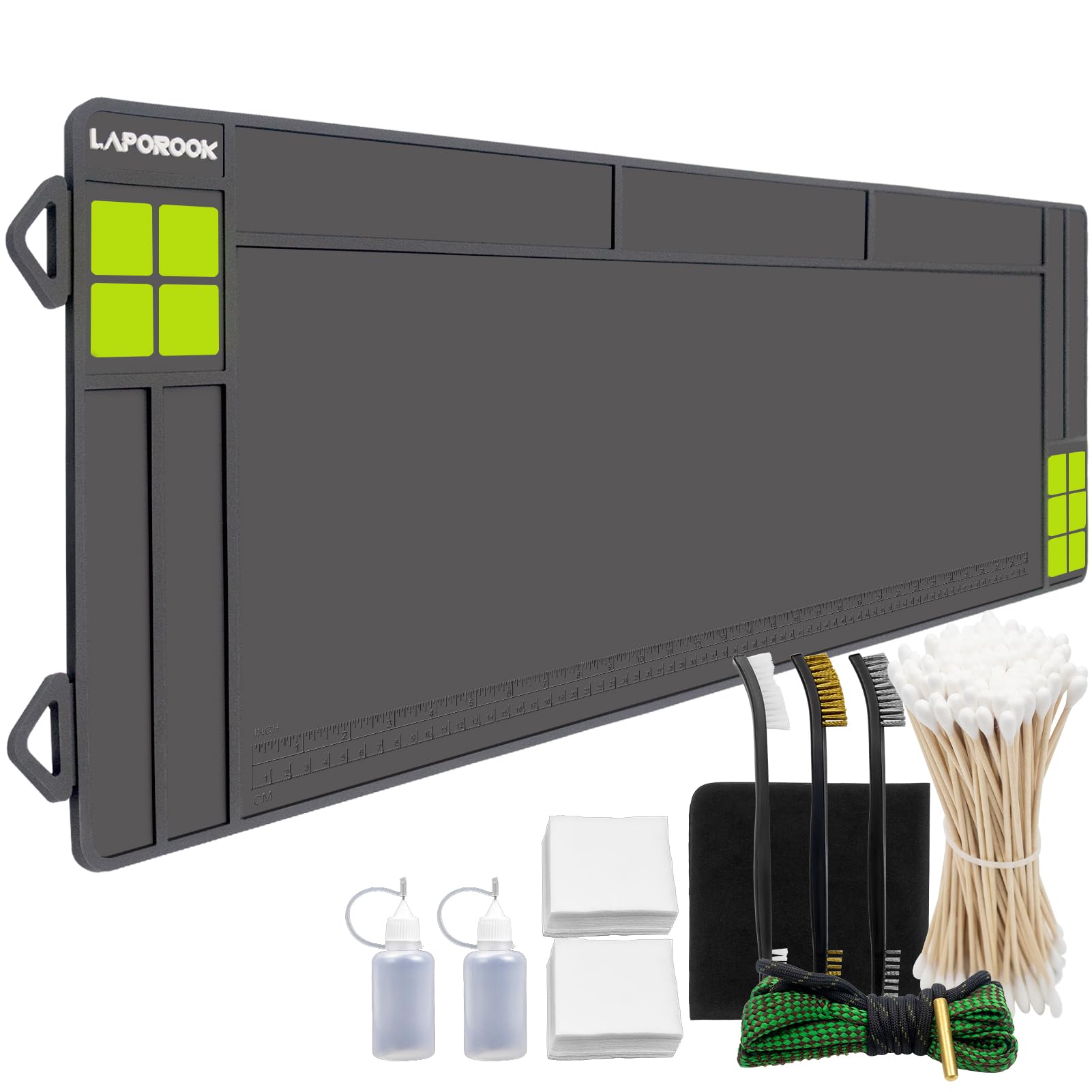 Premium Gun Cleaning Mat - Large Magnetic Rifle & Shotgun Maintenance Mat with Cleaning Supplies, Ruler & Anti-Slip Rubber Pad | Universal Firearm Cleaning Kit for Pistols, Rifles & Shotguns | Perfect for Home Gun Care, Range Days & Firearm Maintenance