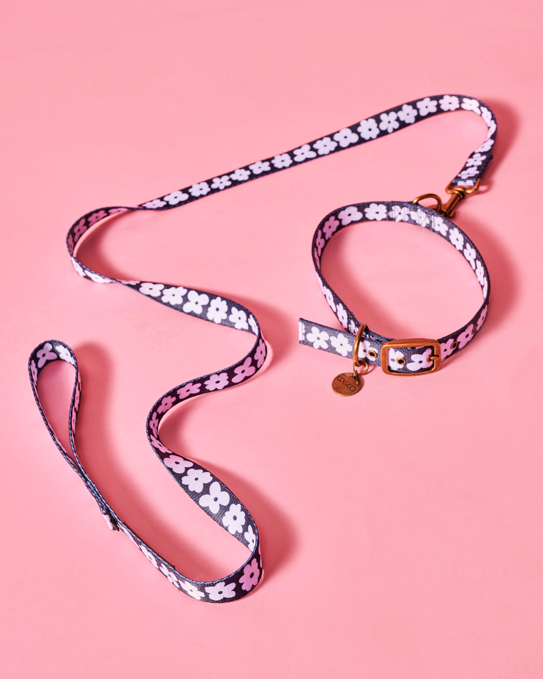 Flower Face Dog Collar - Adjustable Pet Collar with Floral Design for Small & Medium Dogs - Perfect for Walks, Training & Fashion Accessories