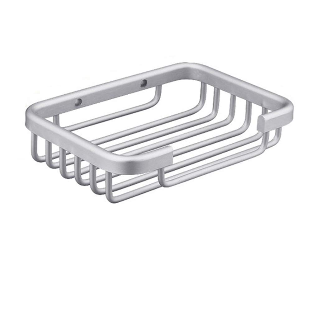 Cabilock 2-Pack Aluminum Soap Dish Holder - Space-Saving Bathroom Soap Tray & Storage Rack for Shower, Sink Countertop - Durable Silver Soap Stand for Home & Hotel Use