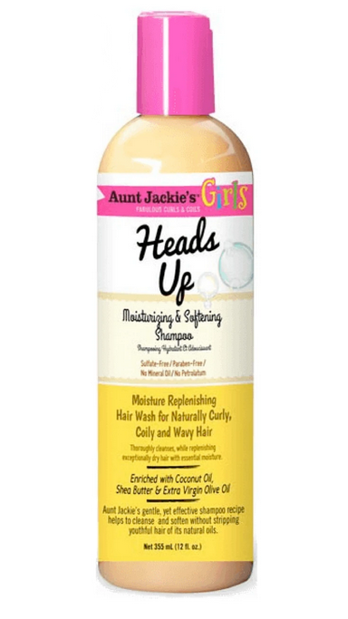 Aunt Jackie's Girls Baby Curls Head Up Moisturizing & Softening Shampoo for Natural Hair - Hydrating Wash for Kids & Toddlers with Curly Hair - Perfect for Daily Use & Gentle Cleansing
