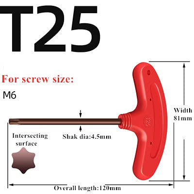 Premium T6 T7 T8 T9 T10 T15 T20 T25 Torx Screwdriver Set - S2 Steel Star Bit Driver with Flag Handle - Professional T-Handle Wrench Kit (3-Piece) - Ideal for Electronics Repair, Automotive Maintenance & DIY Projects