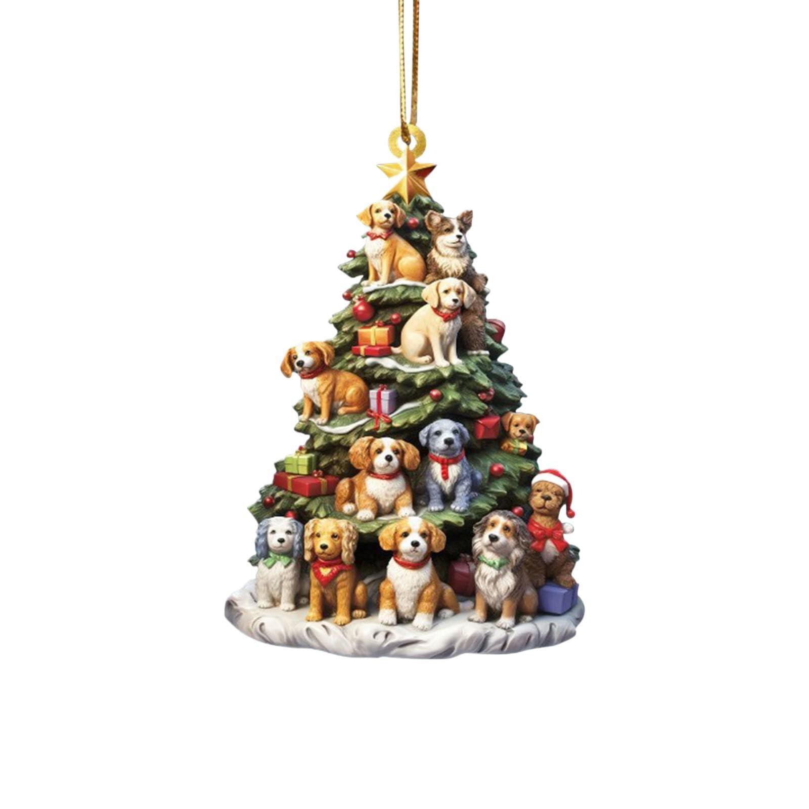 Christmas Tree Bookshelf Pendant - Acrylic Book Ornament for Book Lovers | Holiday Decor