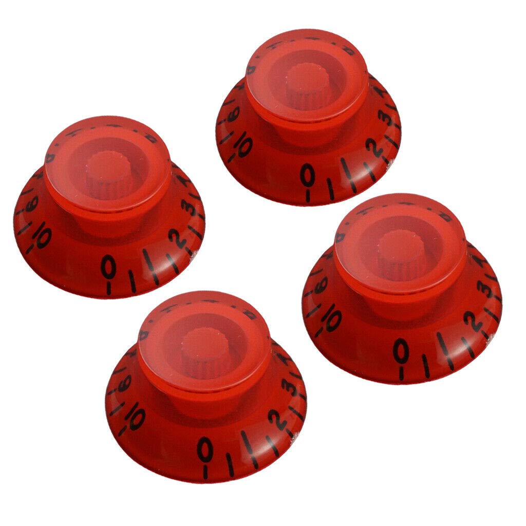 4PCS Red Guitar Speed Control Knobs for LP Electric Guitar - Replacement Parts for Les Paul Style Guitars - Perfect for DIY Guitar Repair & Customization