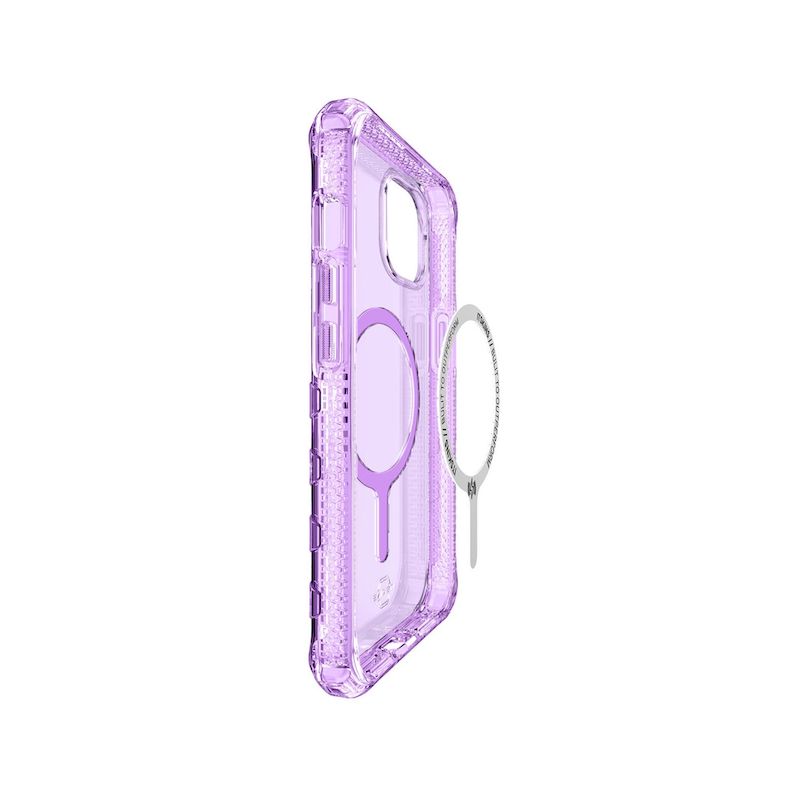 Premium ITSKINS SUPREME MAGCLEAR Case for iPhone 13/14 - Purple | Magnetic Phone Cover with Military-Grade Protection | Perfect for Work, Travel & Everyday Use