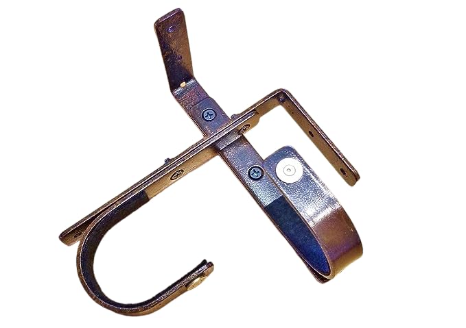 Rustic Gun Hooks for Fireplace - Felt Lined Rifle Hangers (Black) - Perfect for Shotgun Display & Storage