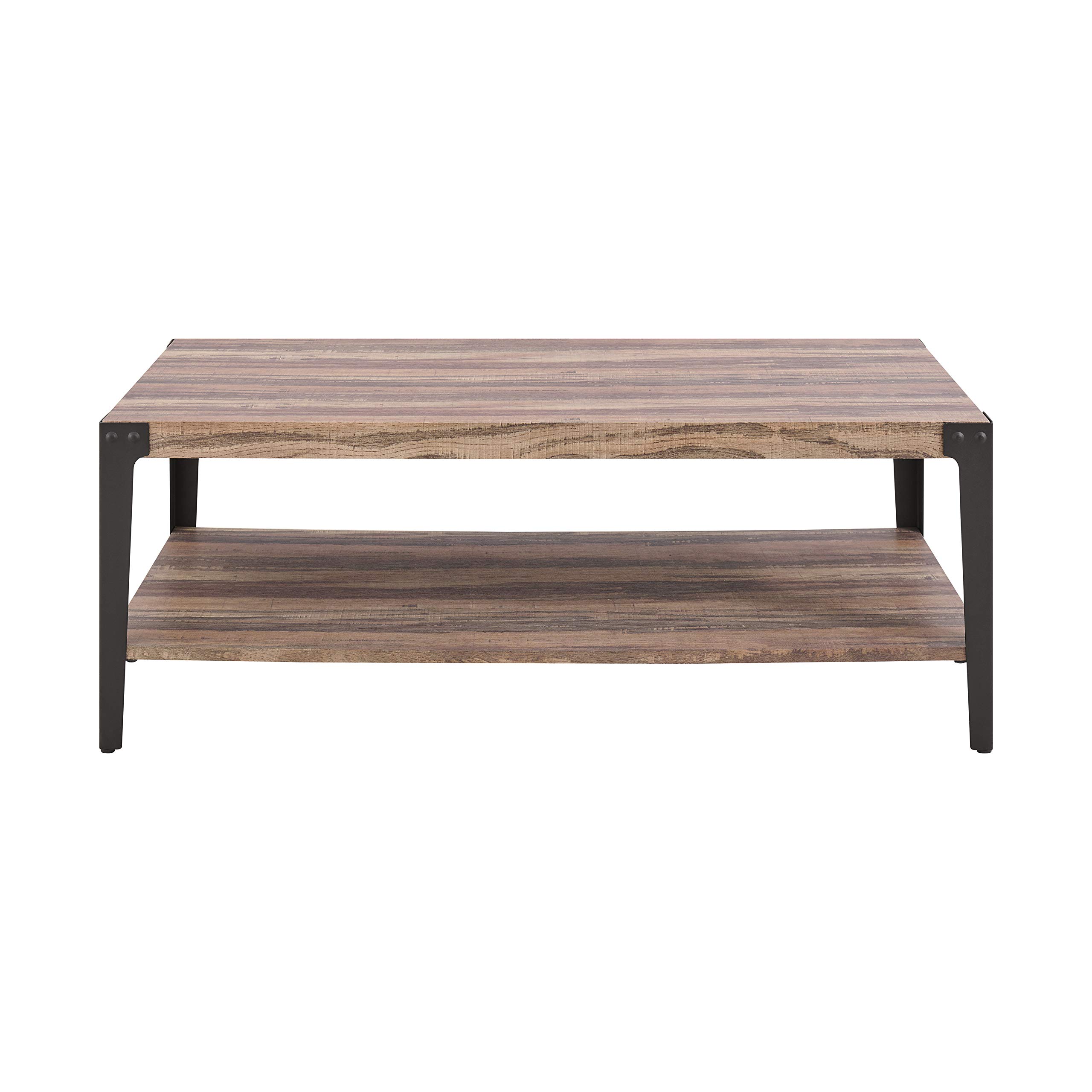 Modern Industrial Rustic Coffee Table - Distressed Wood Finish Metal & MDF Decor for Living Room, Farmhouse, Loft | Danya B. GH19003 Home Decor Centerpiece