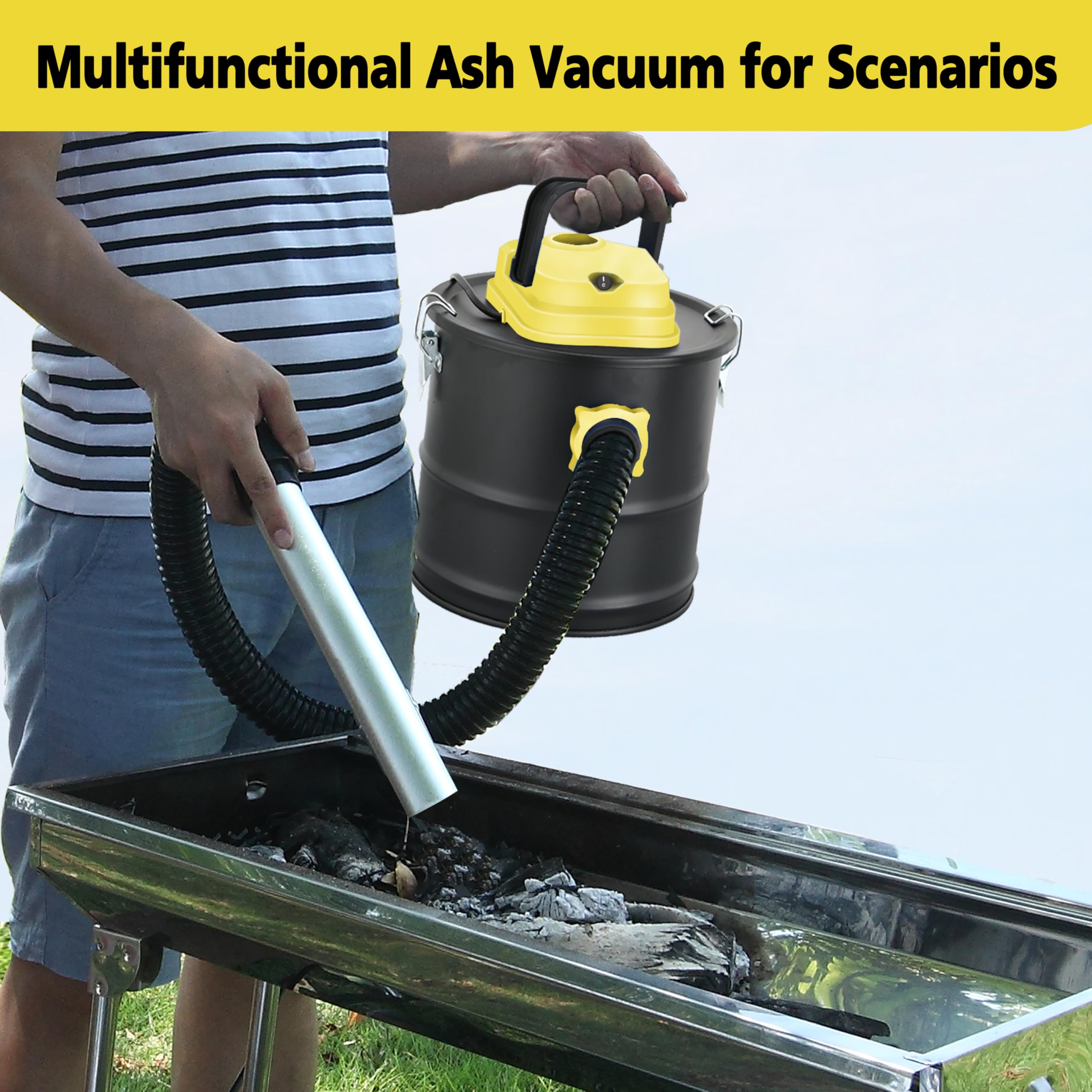 800W Powerful Ash Vacuum Cleaner with Blower Function - 2.6 Gallon All-in-One Pellet Stove Vacuum for Fireplaces, Wood Stoves & BBQ - Ideal for Home Heating Maintenance & Fireplace Cleaning
