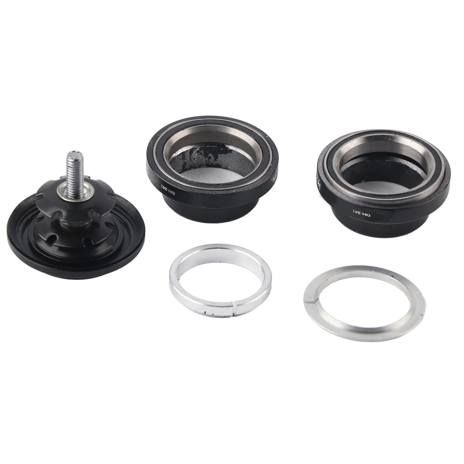 34mm Aluminum Alloy Bicycle Headset - 28.6mm Straight Fork Bearing Steering Stem Bearings for Road & Mountain Bikes - Durable Bike Headset Replacement Part for Smooth Steering
