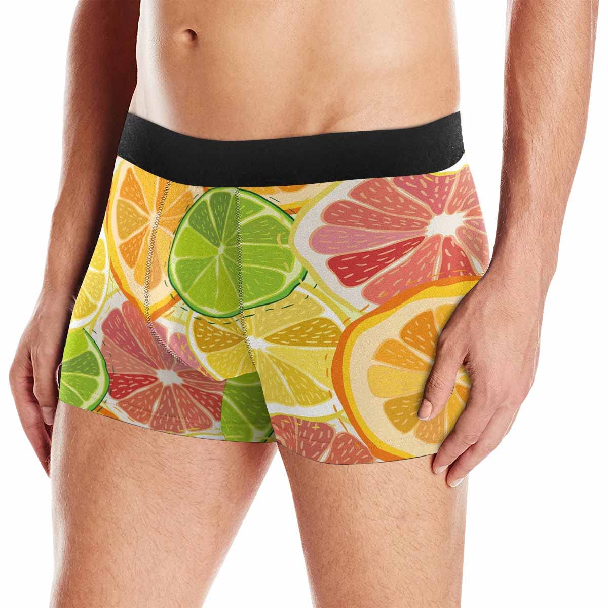 Stylish Orange Roses Print Men's Boxer Briefs - Soft, Comfortable & Breathable Underwear for Daily Wear, Lounge & Sleep