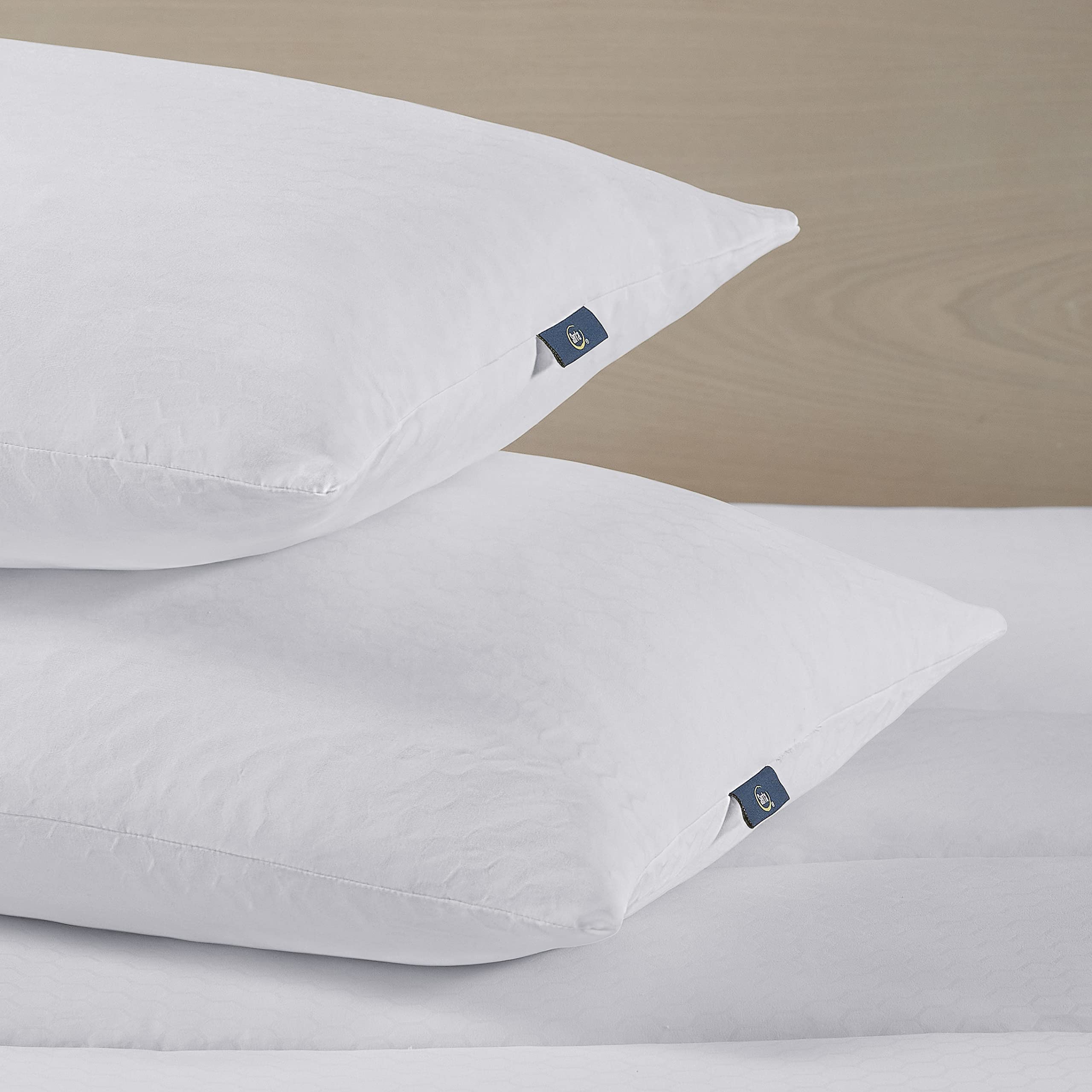 Serta Power Chill Cooling Soft/Medium Down Alternative Pillows for Side, Stomach & Back Sleepers - 2 Pack Queen Size White - Perfect for Hot Sleepers & Allergy Relief in Bedroom, Guest Room or Dorm