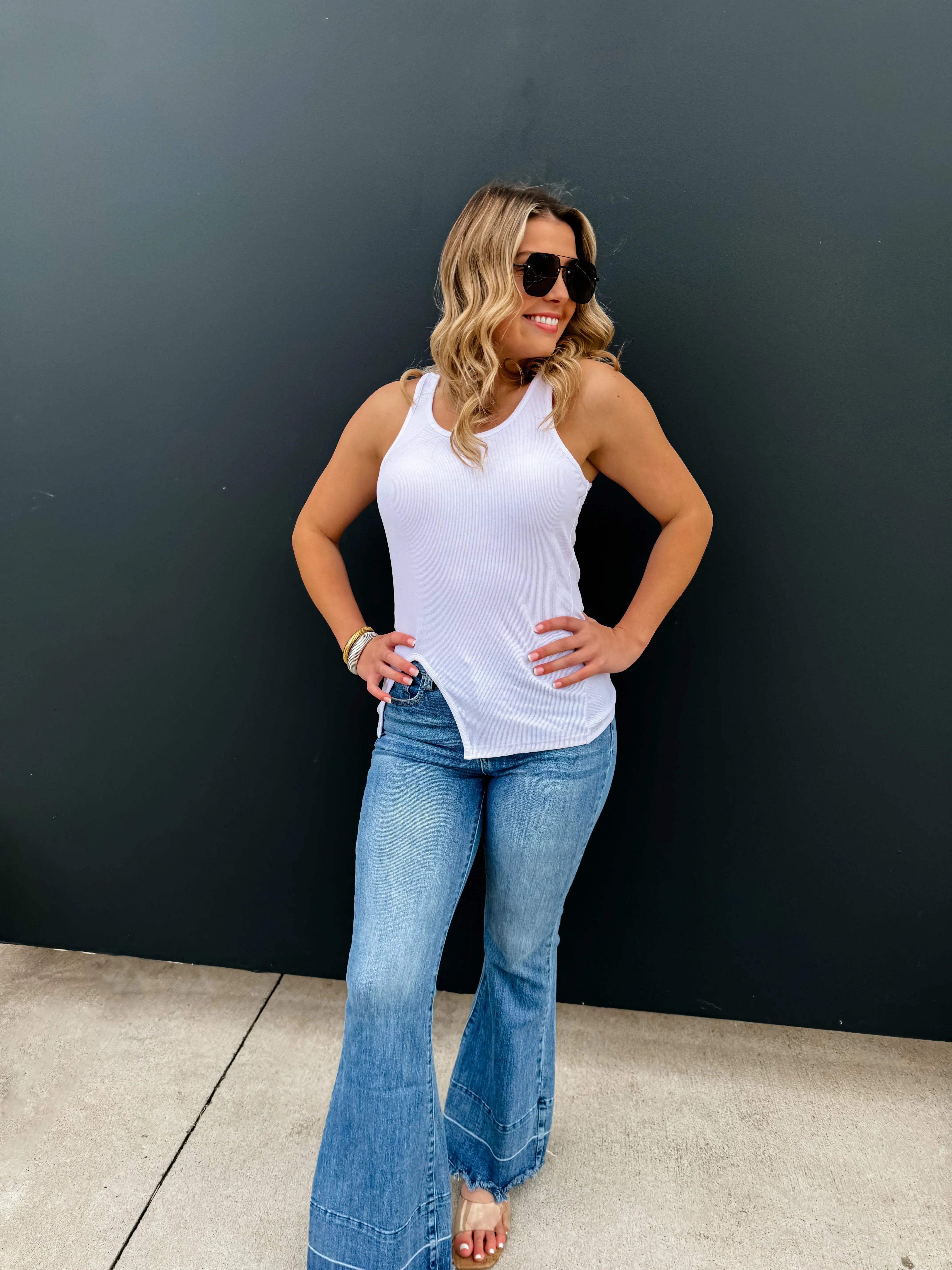Gabby Side Slit Tank Top - 4 Color Options | Preorder Now | Perfect for Yoga, Gym & Summer Outfits