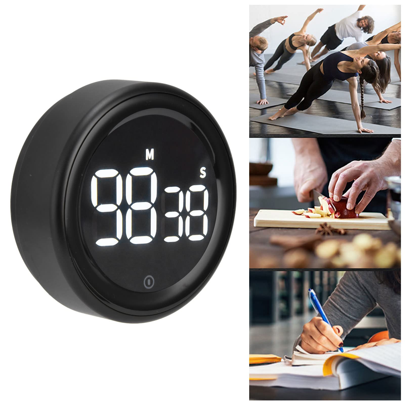 Digital Kitchen Timer with Large LCD Display - Countdown & Countup Cooking Timer, Alarm & Mute Function - Durable Aluminum Alloy + ABS for Baking, Cooking, Gym Workouts & Home Use