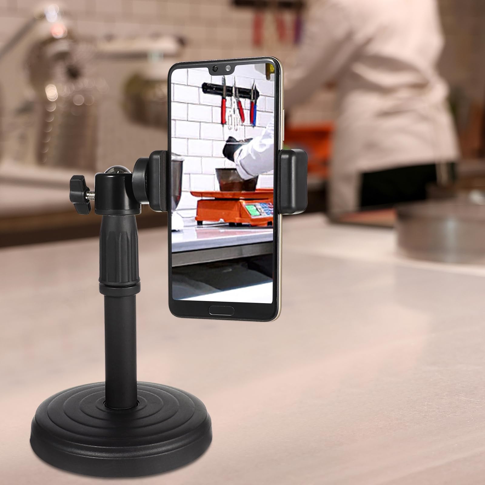UKCOCO Universal Rotating Tablet & Phone Stand Holder - Adjustable Kickstand for iPad, iPhone, Samsung - Perfect for Desk, Bed, Kitchen & Office Use
