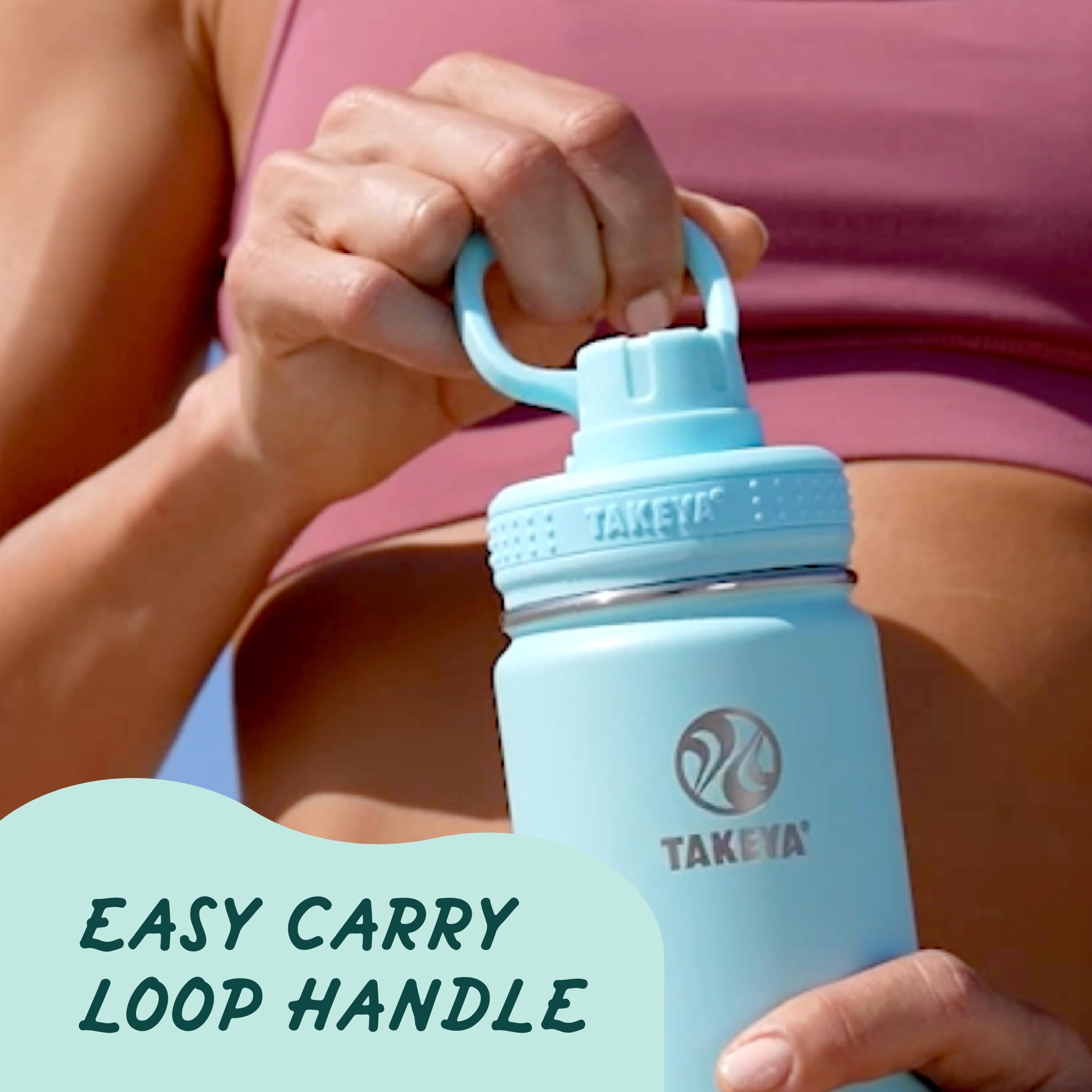 Takeya Actives 24 oz Vacuum Insulated Stainless Steel Water Bottle with Spout Lid - Premium Quality, Leakproof, BPA-Free - Ideal for Gym, Hiking, Travel & Outdoor Activities