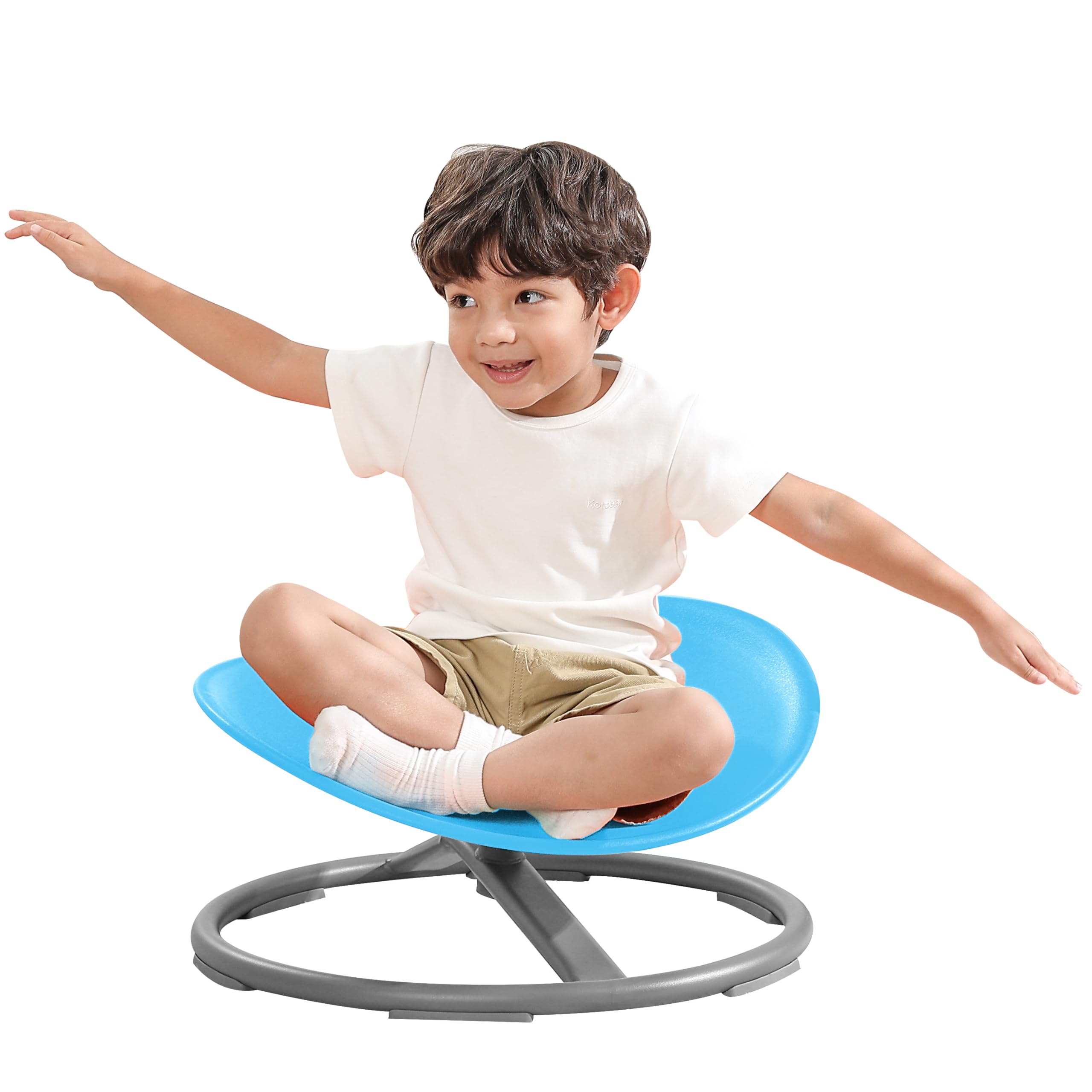 BABAMU Sensory Chair for Kids with Autism - Spinning Swivel Chair for ADHD, Body Coordination Training & Sensory Integration Therapy - Blue - Perfect for Home, Classroom & Therapy Sessions