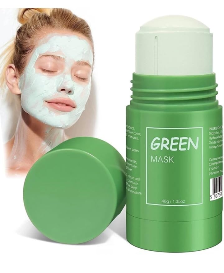 YOUNG ELECTRONICS Green Tea Detox Clay Face Mask Stick - Deep Cleansing for Blackheads & Oil Control | Purifying Solid Mud Mask with Hyaluronic Acid | Made in India | Perfect for Spa Day & At-Home Skincare Routine