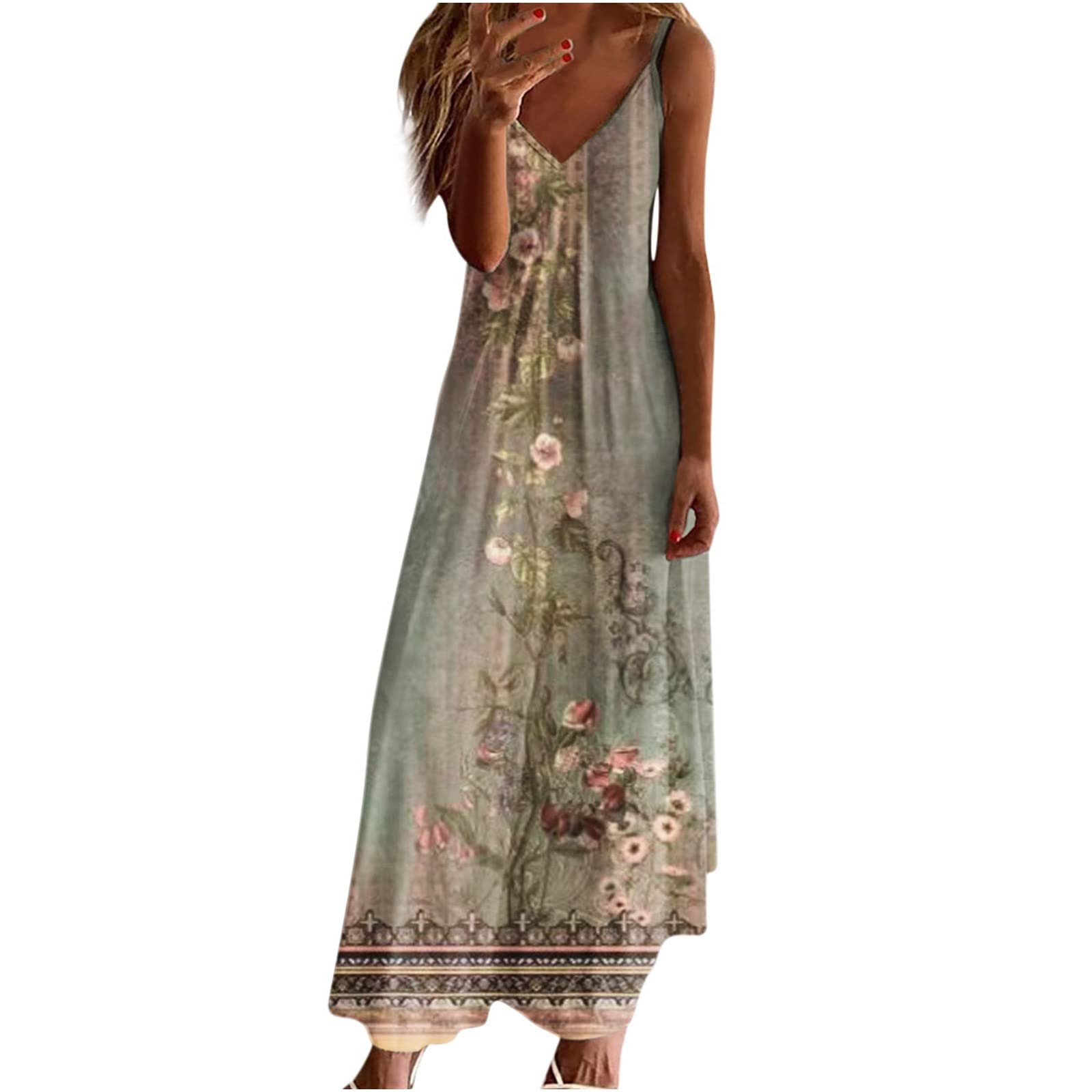 Oelaio Plus Size Maxi Dresses for Women - Flowy Summer Beach Wedding Guest & Party Dresses - Perfect for Outdoor Weddings, Vacations & Special Occasions