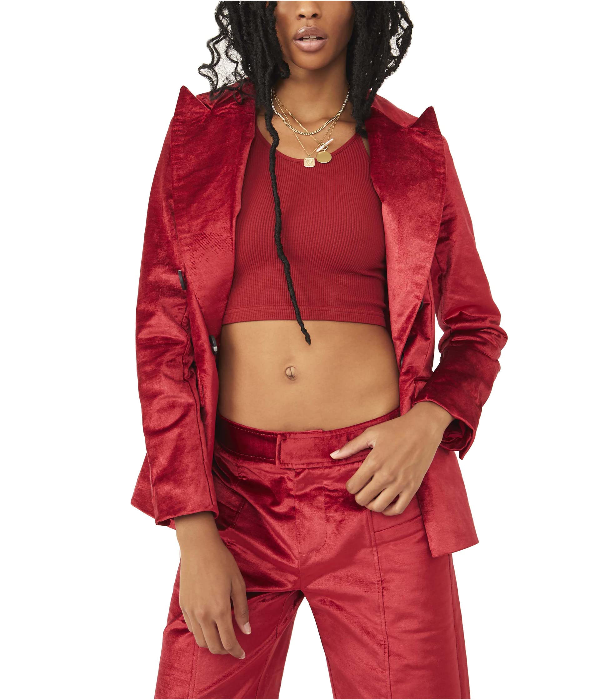 Free People Women's Velvet Ashby Blazer - Elegant Velvet Jacket for Women | Perfect for Office Wear, Date Nights & Special Occasions