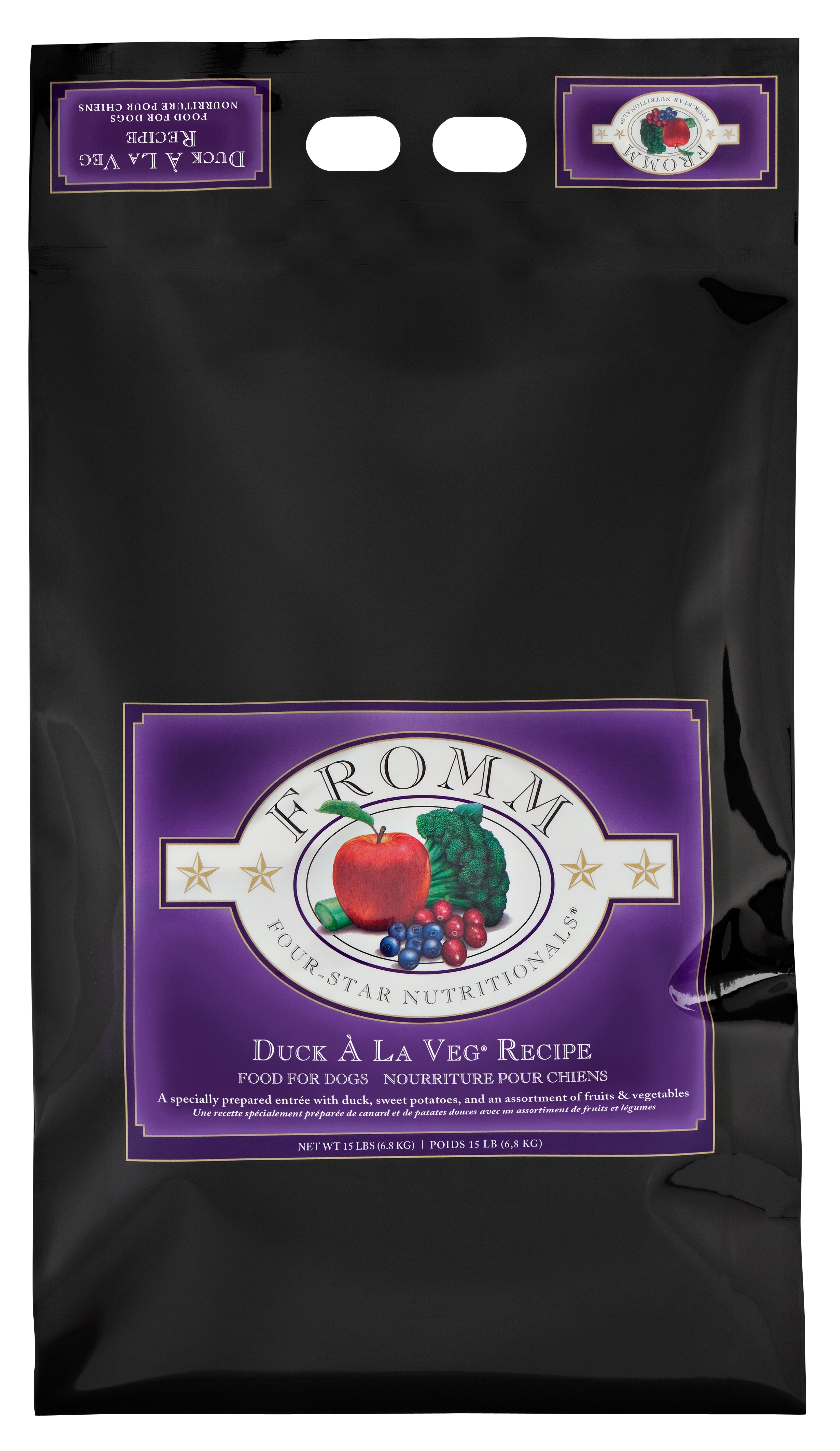 Fromm Four Star Grain-Free Dry Dog Food - Duck & Vegetable Recipe - High Protein, Natural Ingredients for Adult Dogs - Perfect for Sensitive Stomachs & Allergies