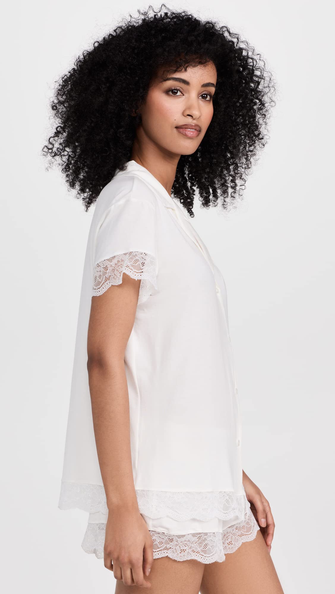 Eberjey Women's Malou Lace Shorts Pajama Set - Soft Sleepwear for Women, Comfortable Lounge Shorts & Top, Perfect for Nightwear, Vacation & Relaxation at Home