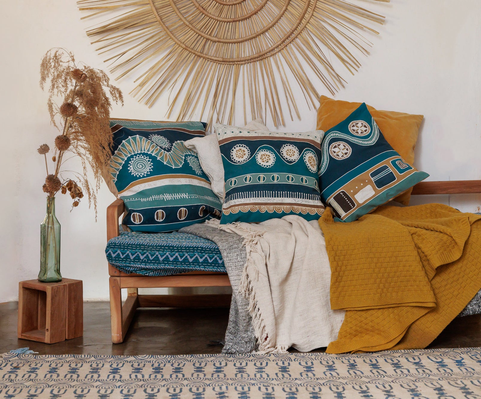 Premium Mali Azure Hills Cushion Cover - Soft Decorative Pillow Case for Sofa, Bed & Home Decor - Perfect for Living Room, Bedroom & Cozy Spaces