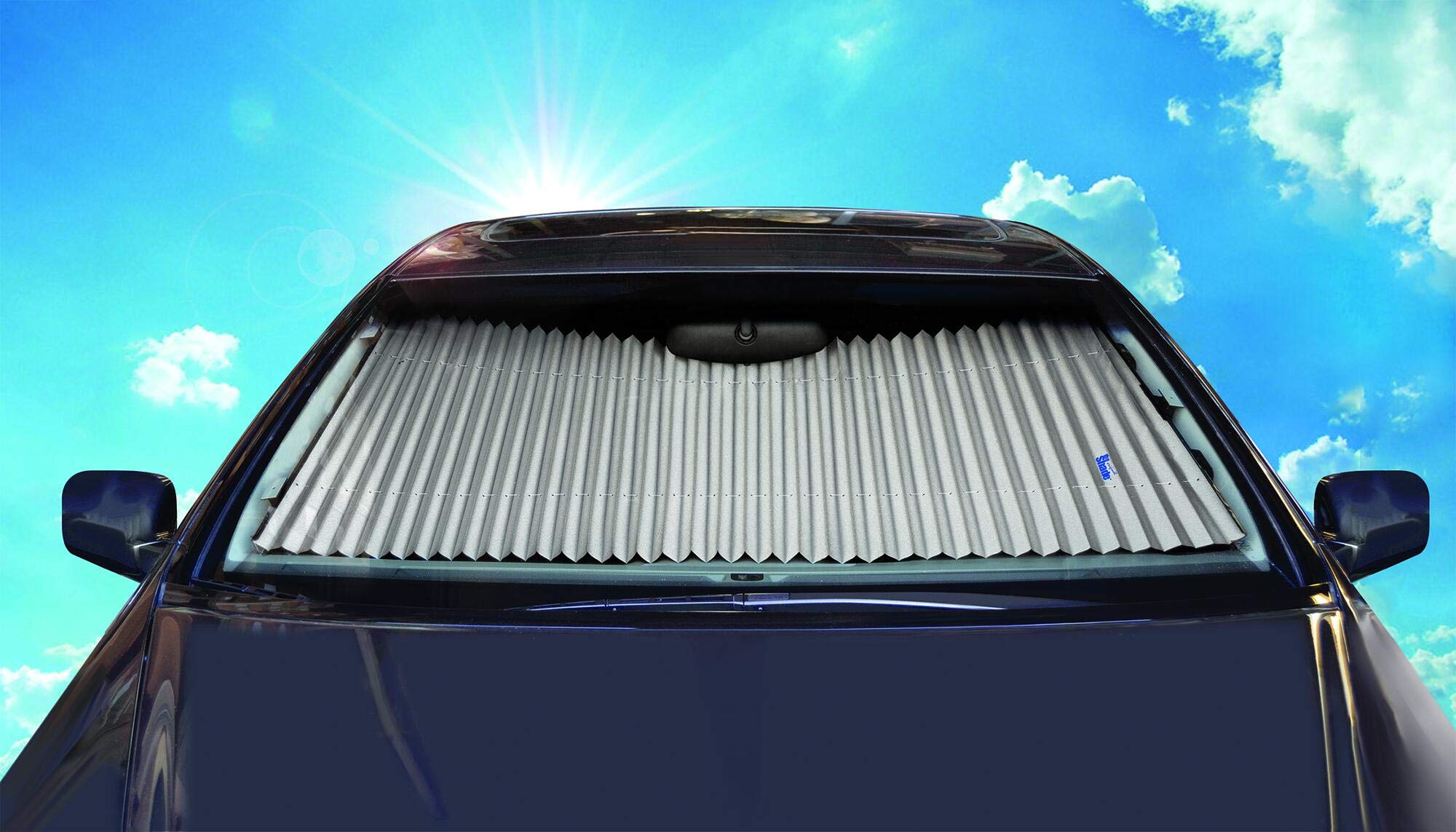 Custom Fit Retractable Windshield Sunshade for 2008-2015 Smart FORTWO | 23 Inch UV Protection Car Sun Shade | Perfect for Summer Parking & Heat Protection