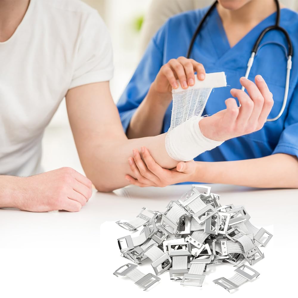 100 Pcs Elastic Bandage Clips - Replacement Fasteners for Gauze & Wraps - Secure Medical Bandages, First Aid Supplies & Sports Support - Ideal for Hospitals, Clinics & Home First Aid Kits
