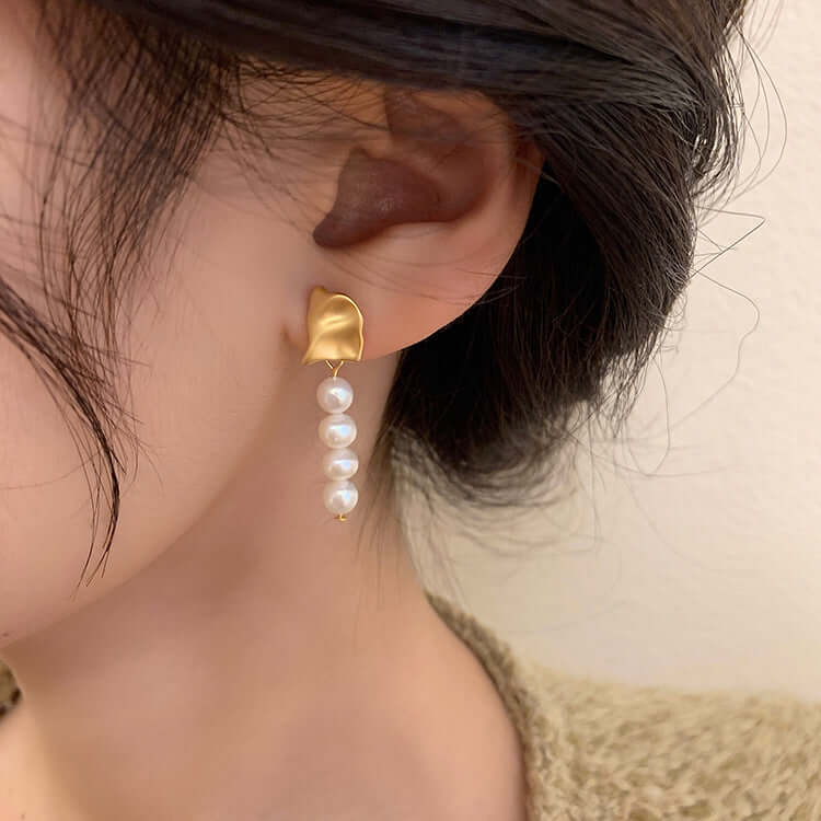 Vintage Irregular Mismatched Pearl Dangle Earrings for Women | Boho Chic Handmade Jewelry | Perfect for Weddings, Parties & Everyday Wear | A132